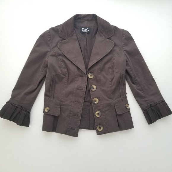 D&G Corduroy 3/4 Sleeve Jacket Brown Size S - Picture 16 of 16